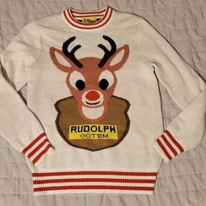 White Sweater with Red Accents